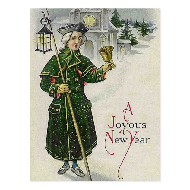 "A Joyous New Year" Vintage Postcard