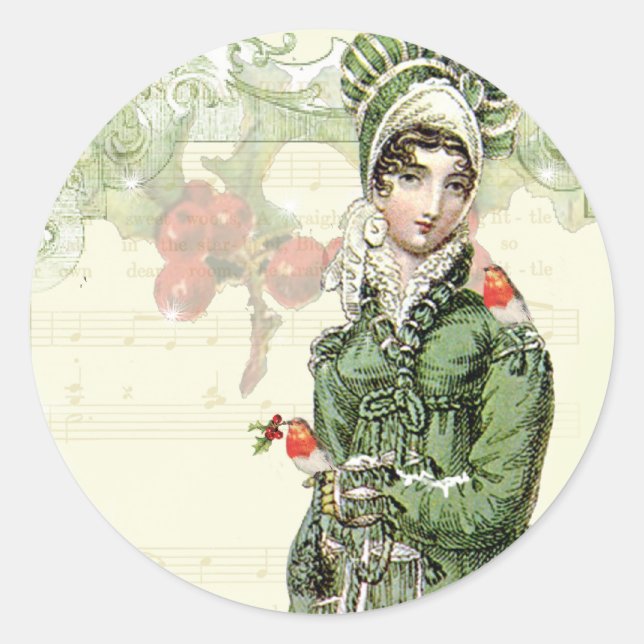 A Joyous Noel Classic Round Sticker (Front)