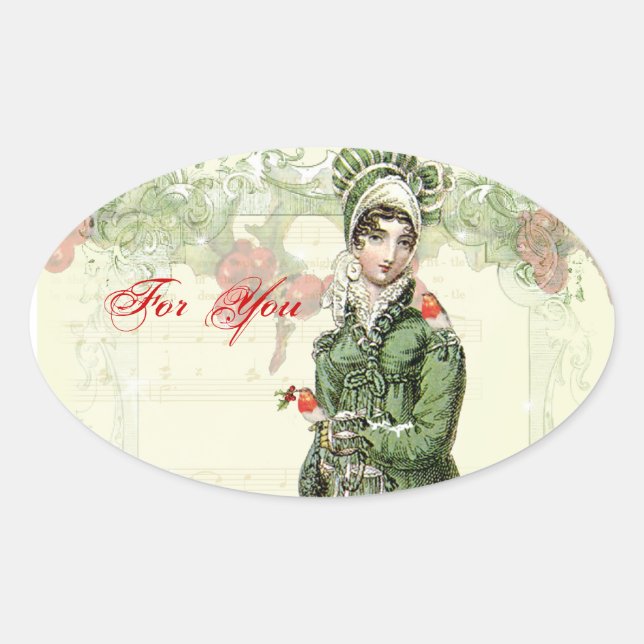 A Joyous Noel Oval Sticker (Front)