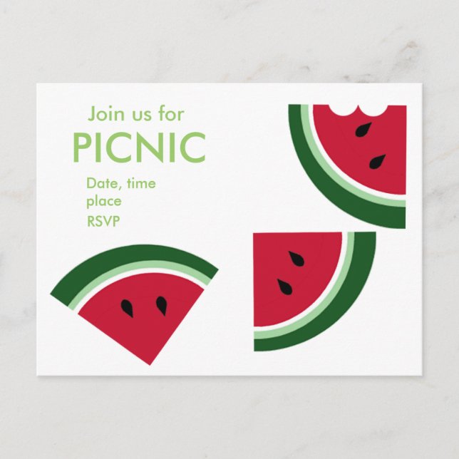 A Juicy Summer Picnic Invitation Postcard (Front)