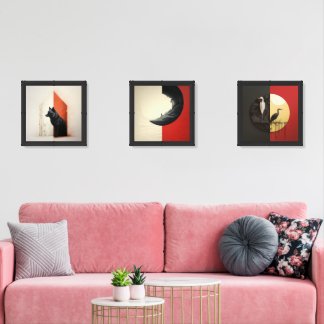 A juxtaposed scenes of nature wall art sets