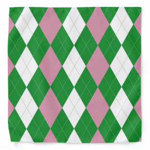 A.K.A Pink & Green Argyle Bandana