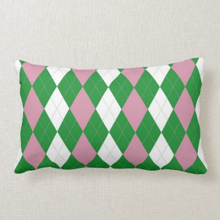 A.k.a Pink & Green Argyle Throw Pillow
