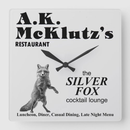 A K McKlutzs Restaurant Arlington Heights IL Square Wall Clock