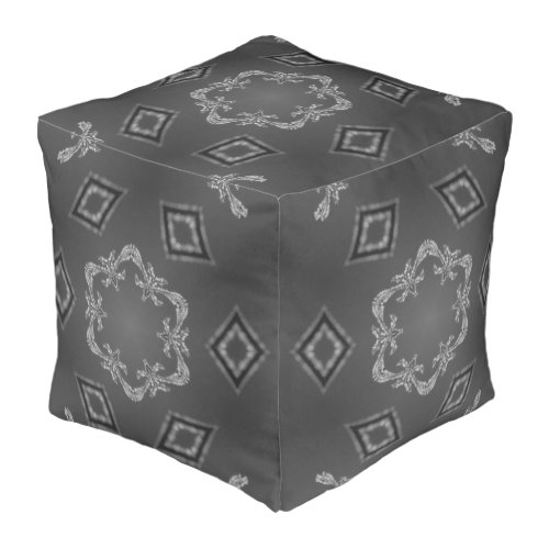 A Kaleidoscope of Delicate Etchings Pouf