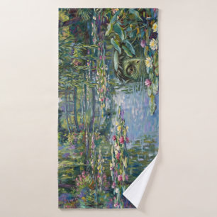 A kappa has been added to Claude Monet's "Water Li Bath Towel