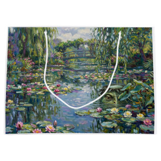 A kappa has been added to Claude Monet's "Water Li Large Gift Bag