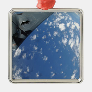 A KC-135 Stratotanker refuels a B-2 Spirit Metal Ornament