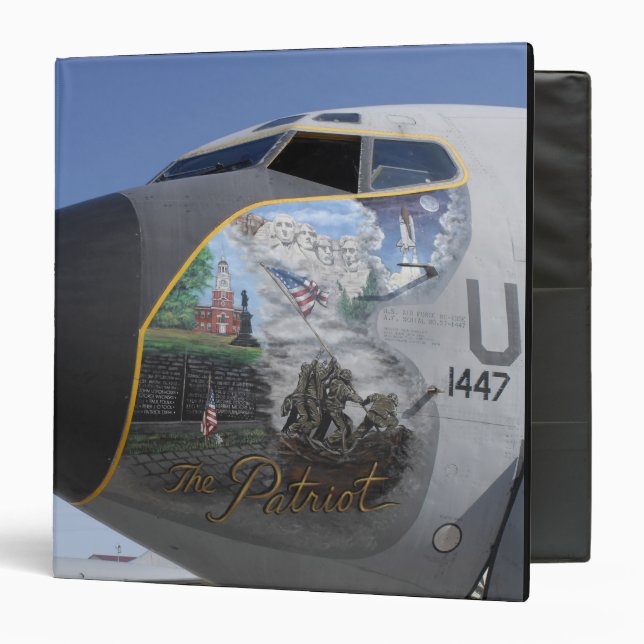 A KC-135 Stratotankerdisplaying patriotic nose 3 Ring Binder (Front/Inside)