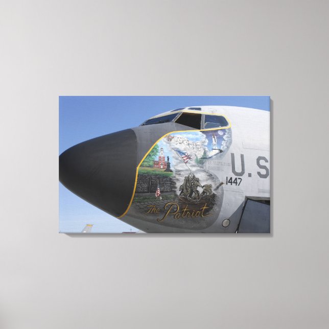 A KC-135 Stratotankerdisplaying patriotic nose Canvas Print (Front)