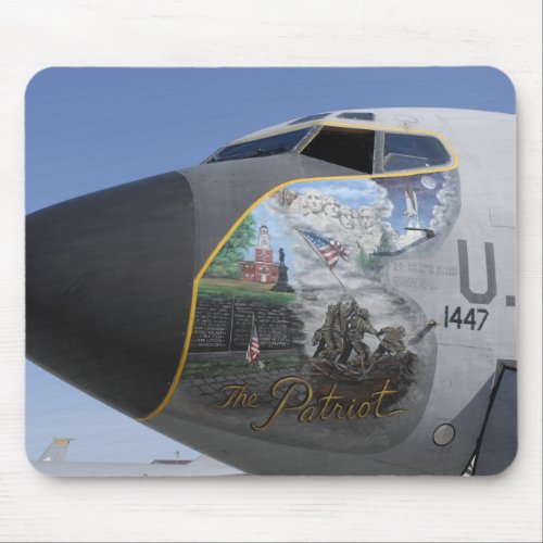 A KC_135 Stratotankerdisplaying patriotic nose Mouse Pad