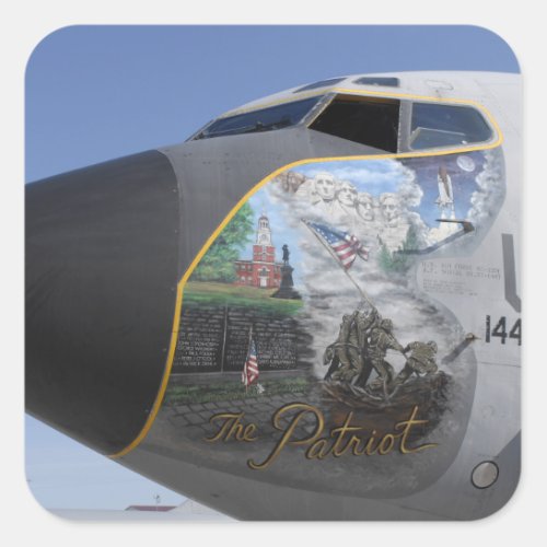 A KC_135 Stratotankerdisplaying patriotic nose Square Sticker