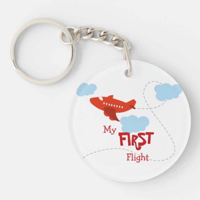 A keepsake to celebrate first trip in an aeroplane keychain (Front)