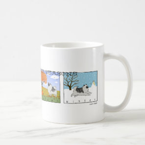A Keeshond's Four Seasons | Keesie Cartoon Dog Coffee Mug