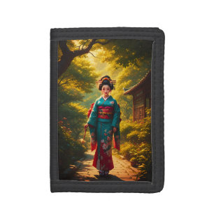 A Kimono's Radiance Trifold Wallet