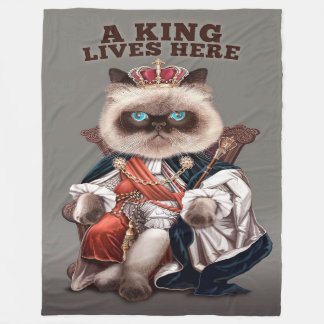 A Kind Lives Here | A Perfect Gift For Cat Lover Fleece Blanket
