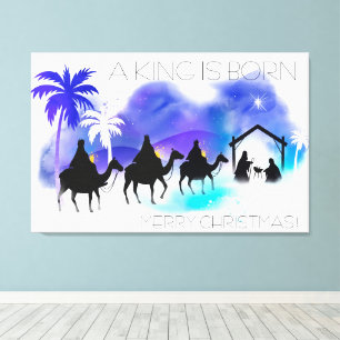 A King is born with The Three Wise Men Canvas Print