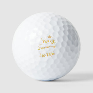 A King Was Born In February Royal Birthday Design Golf Balls