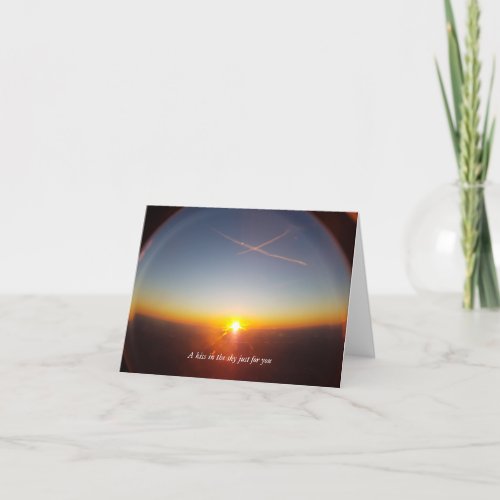 A kiss in the sky just for you thank you card