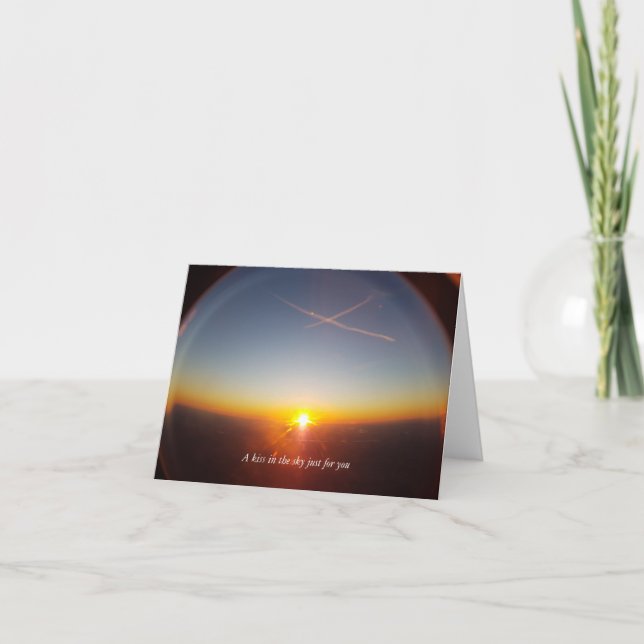 A kiss in the sky just for you thank you card (Front)