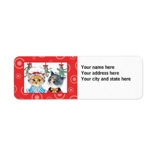 A kiss under the mistletoe label