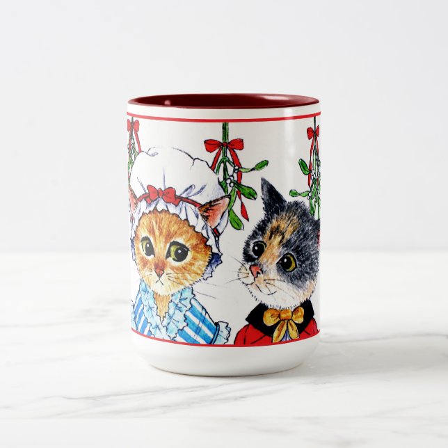 A kiss under the mistletoe Two-Tone coffee mug (Center)