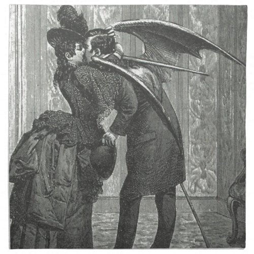 A Kiss VictorianGothic Winged Vampire Cloth Napkin