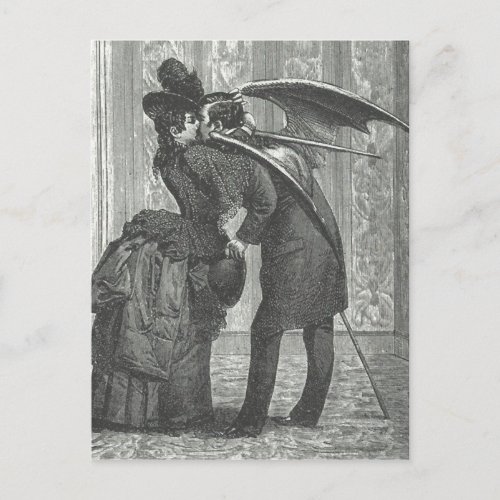 A Kiss VictorianGothic Winged Vampire Postcard