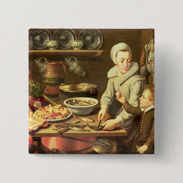 A Kitchen Interior Pinback Button (Front)