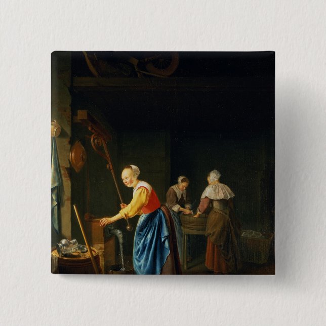 A Kitchen Scene Button (Front)