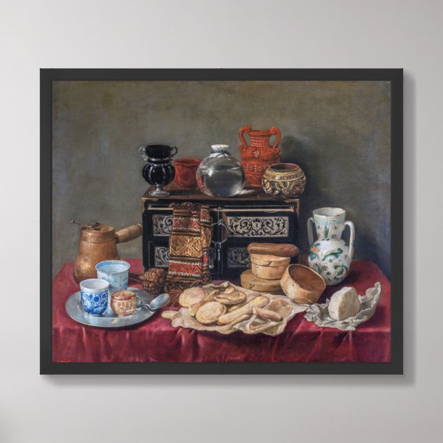 A Kitchen Tableau: Bowl, Cup & Bread Still Life Framed Art (Framed Front)
