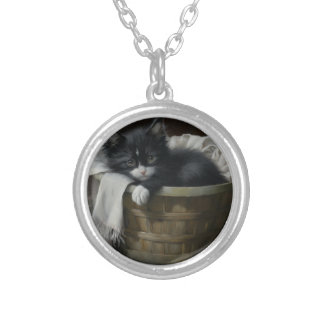 A Kittens Cozy Corner Silver Plated Necklace