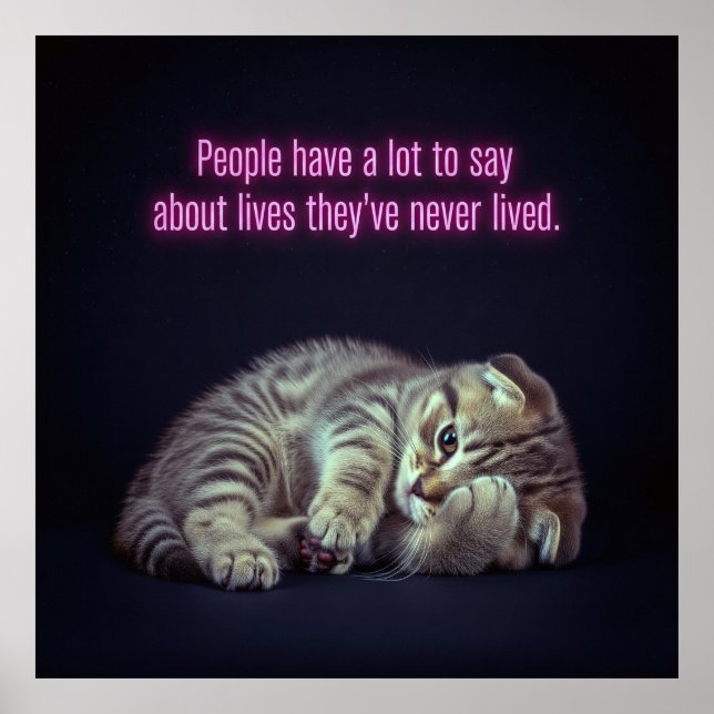 A Kitten's Shrug: Unbothered Wisdom Poster (Front)