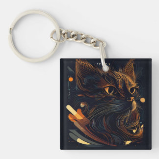 A kitty cat Acrylic Keychain
