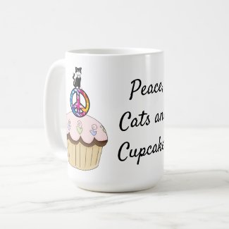 Peace, Cats and Cupcake Mugs and Glasses