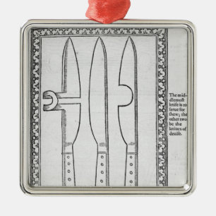 A Knife Trick Metal Ornament