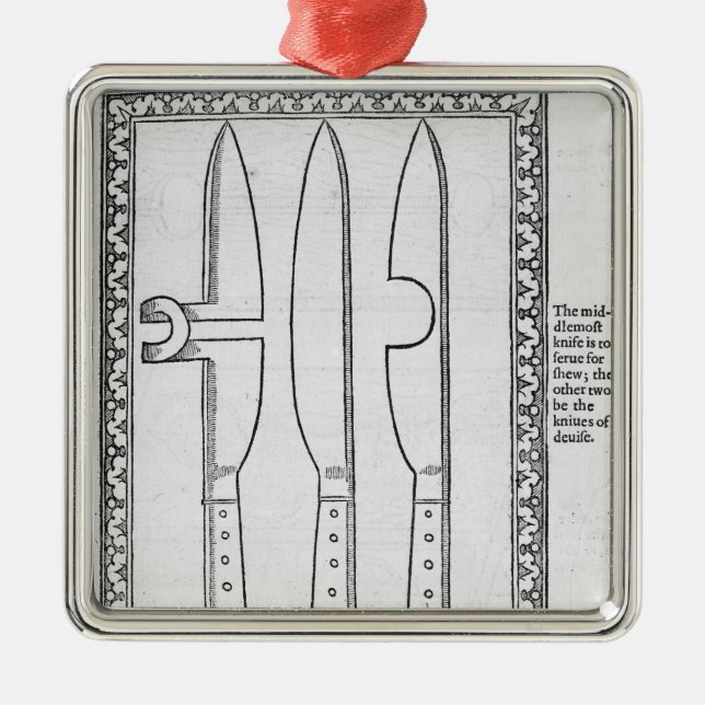 A Knife Trick Metal Ornament (Front)
