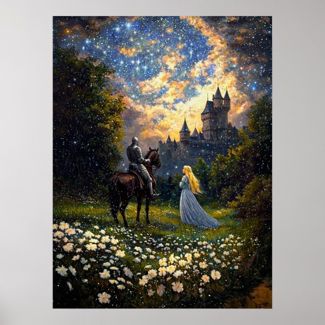 A Knight and His Princess Secret Meeting Poster (Front)