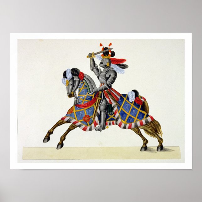 A knight at a tournament, plate from 'A History of Poster (Front)