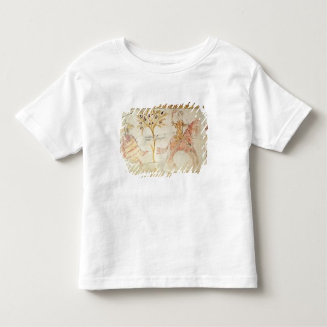 A knight carrying a flaming torch toddler t-shirt (Front)