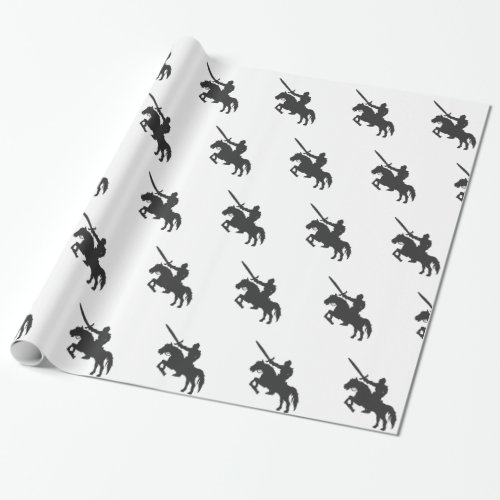 A knight on a horse _ Choose background color Wrapping Paper