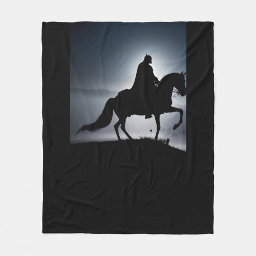 A knight riding his horse in a majestic scene  fleece blanket