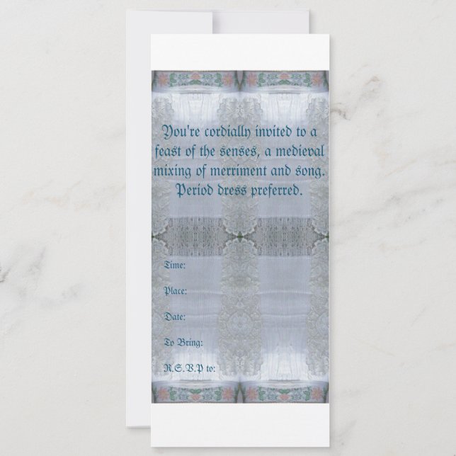 A Knight to Remember - medieval invitations (Back)