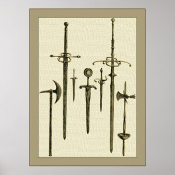 A Knight's Weapons Poster by VintageFactory at Zazzle