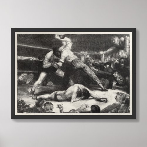 A Knockout First State 1921 by George Bellows Framed Art