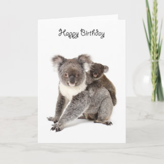 A koala happy birthday card