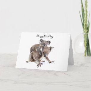 A koala happy birthday card