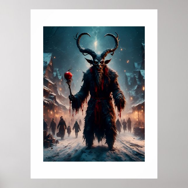 A Krampus Christmas Horror Framed Art (Front)