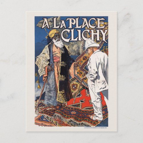 A la Place Clichy France Vintage Poster 1891 Postcard