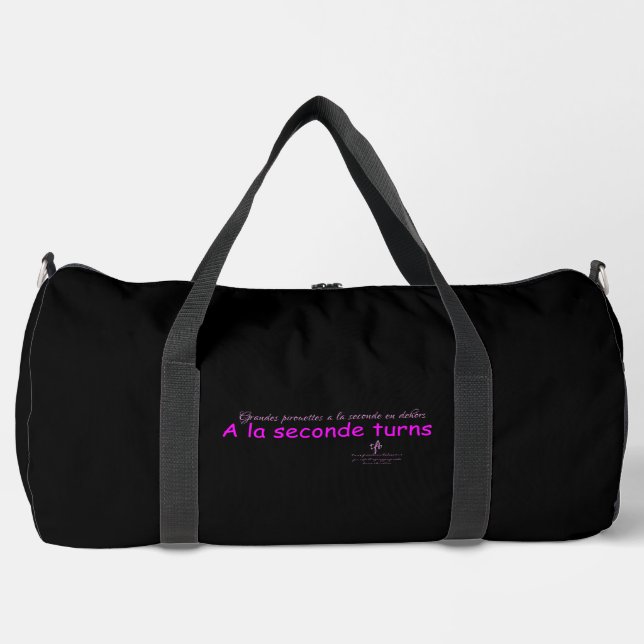 A La Seconde Turns Black and Pink Duffle Bag (Front)